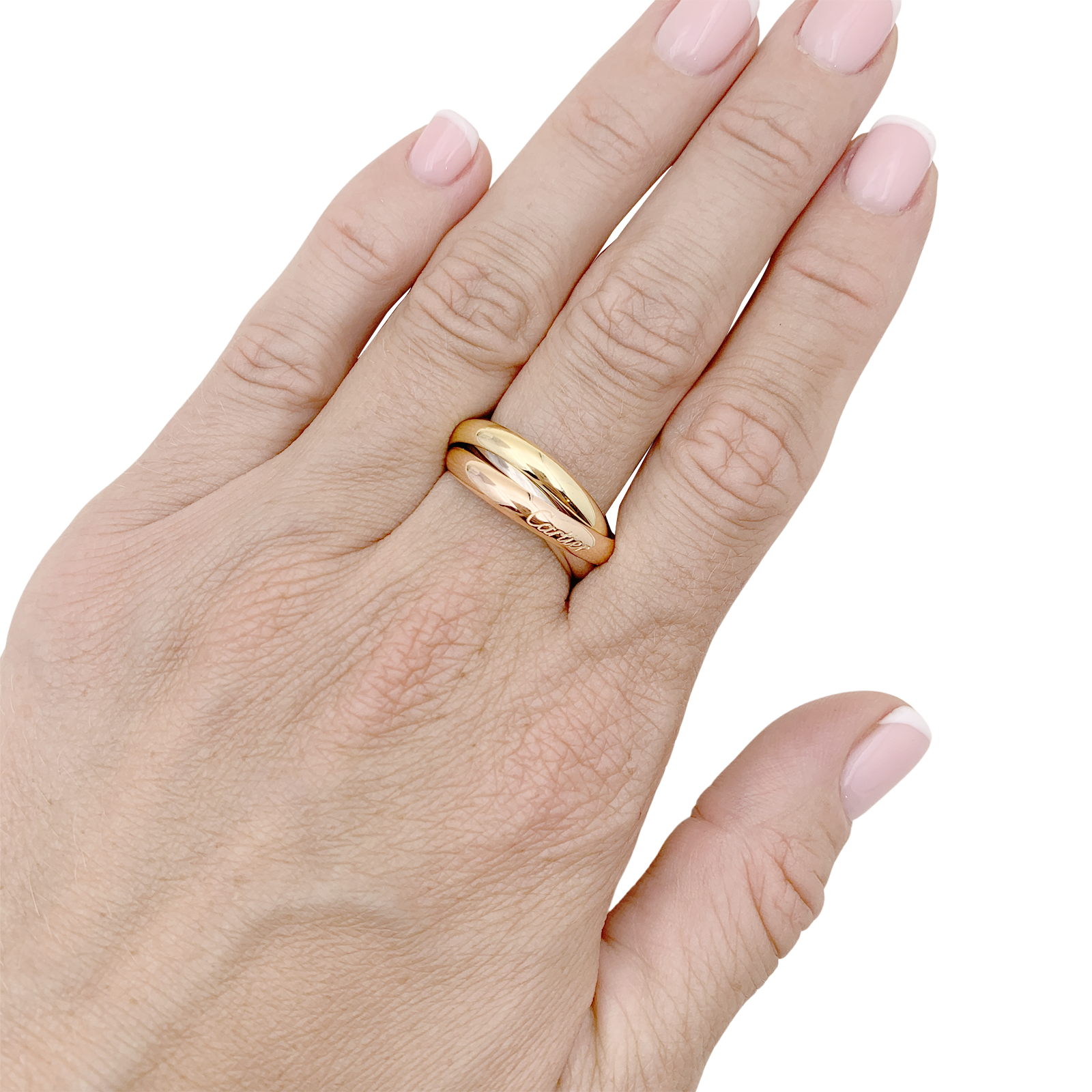 Bague Cartier, "Trinity Classique", trois ors.