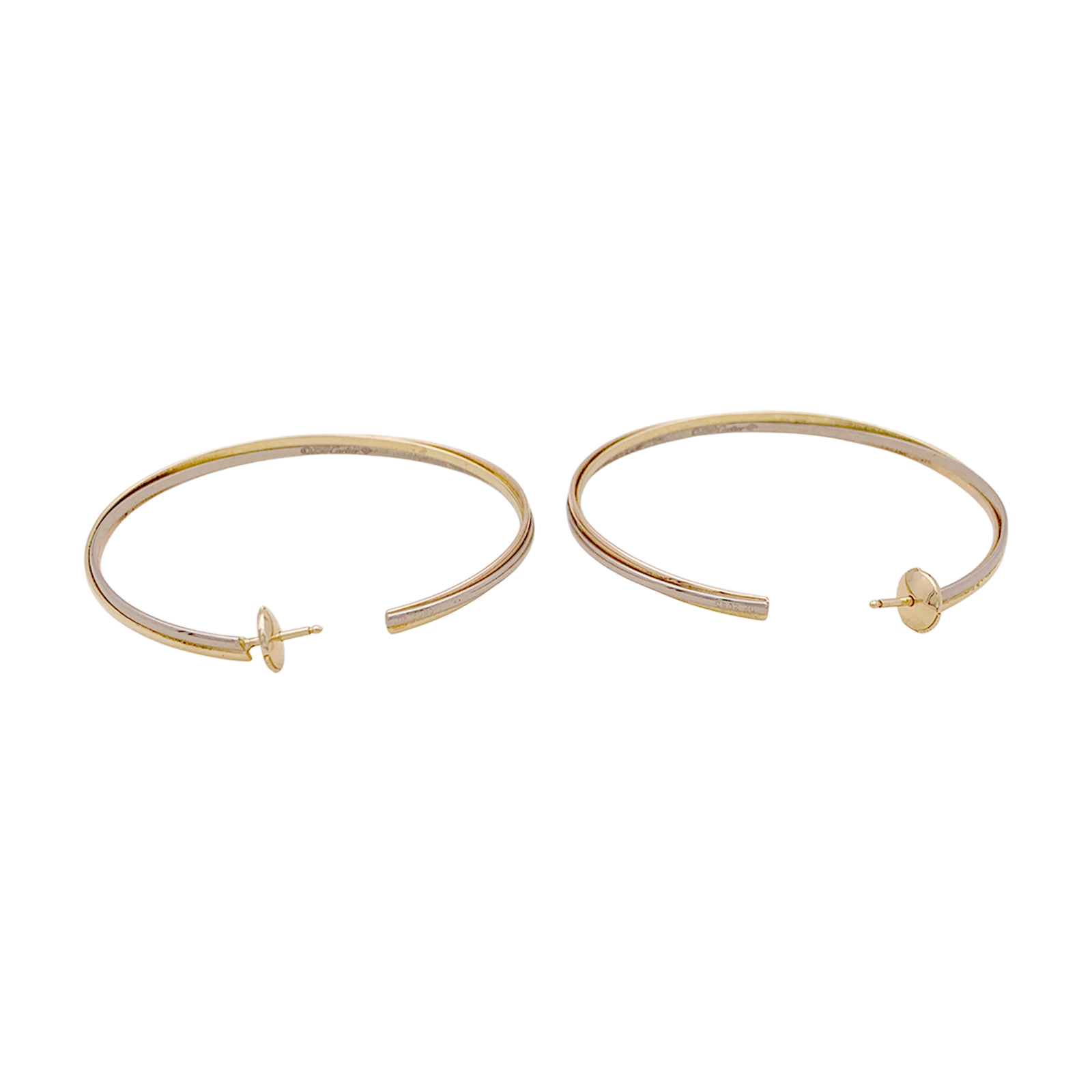 Boucles d'oreilles Cartier, "Trinity", trois ors.