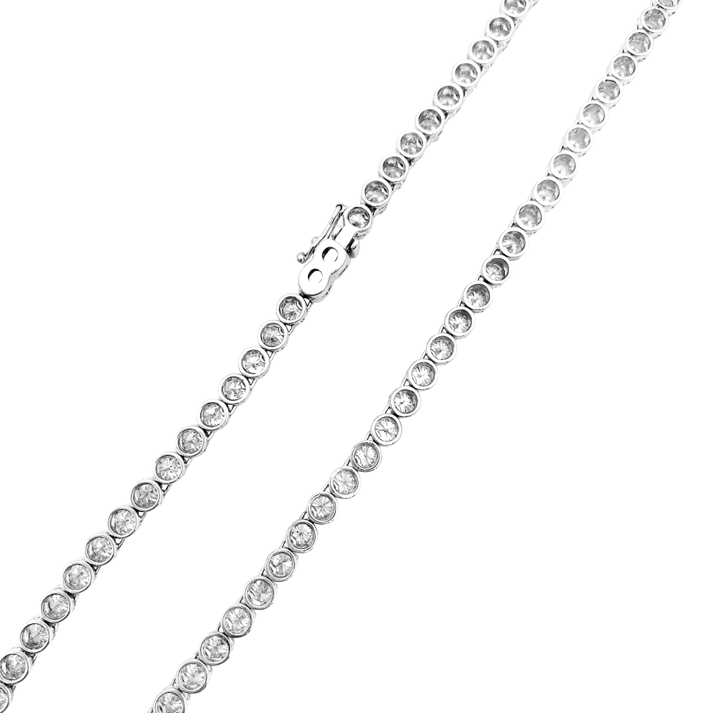 Collier rivière or blanc et diamants.