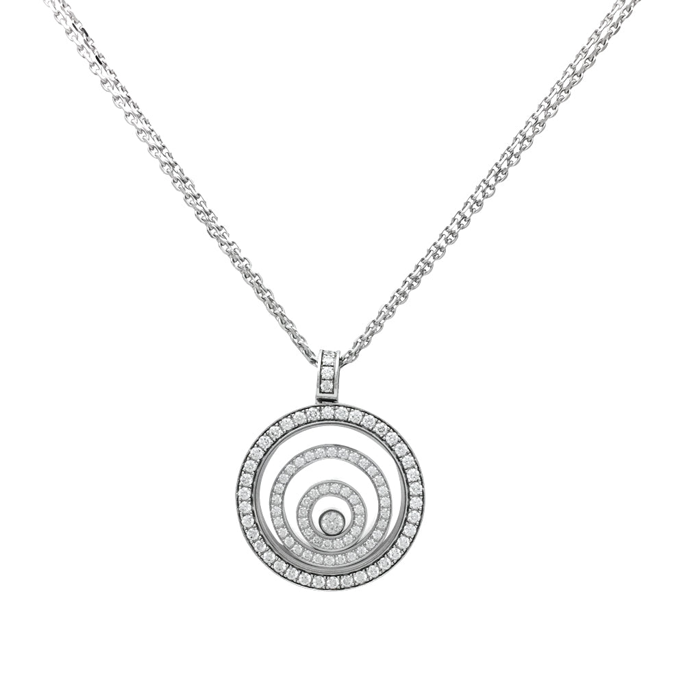 Chaîne et pendentif Chopard "Happy Spirit" en or blanc, diamants