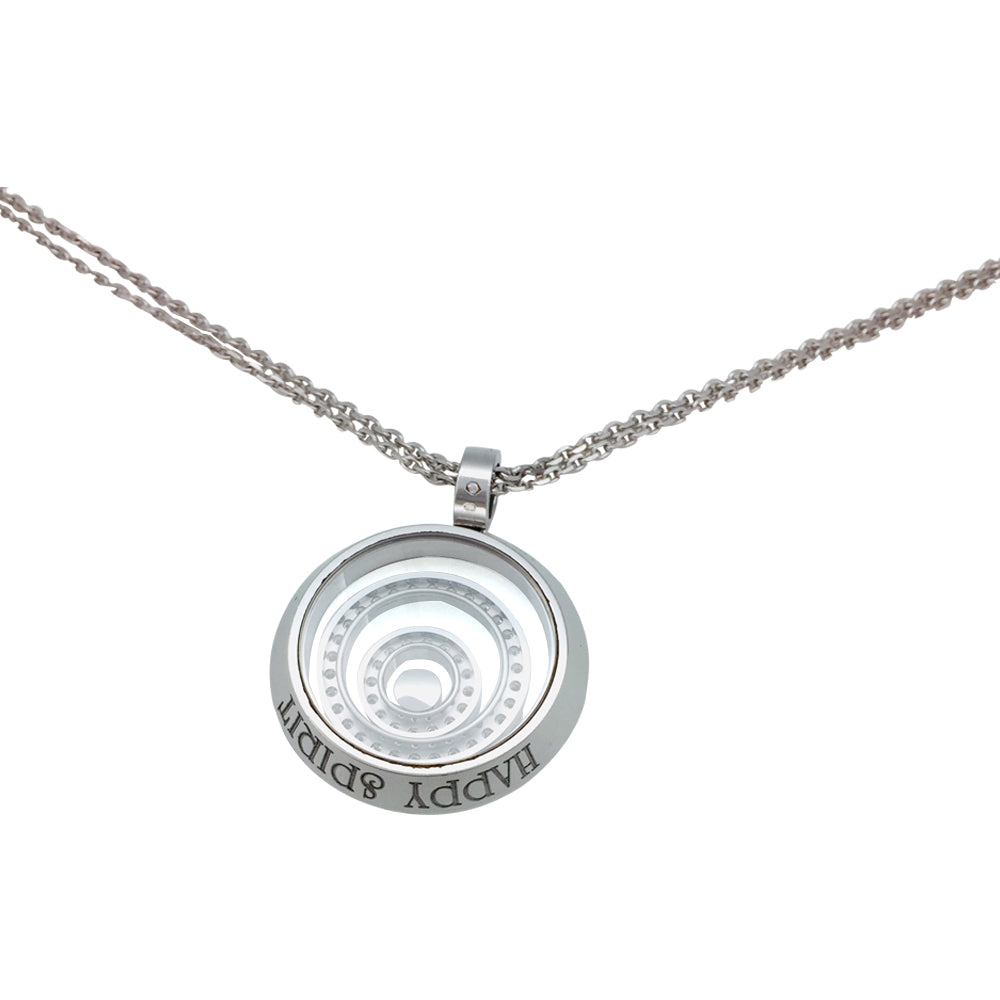 Chaîne et pendentif Chopard "Happy Spirit" en or blanc, diamants