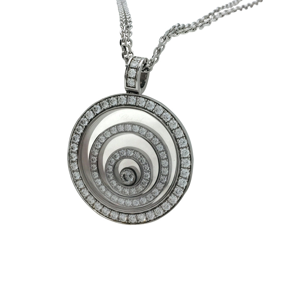 Chopard "Happy Spirit" chain and pendant in white gold and diamonds
