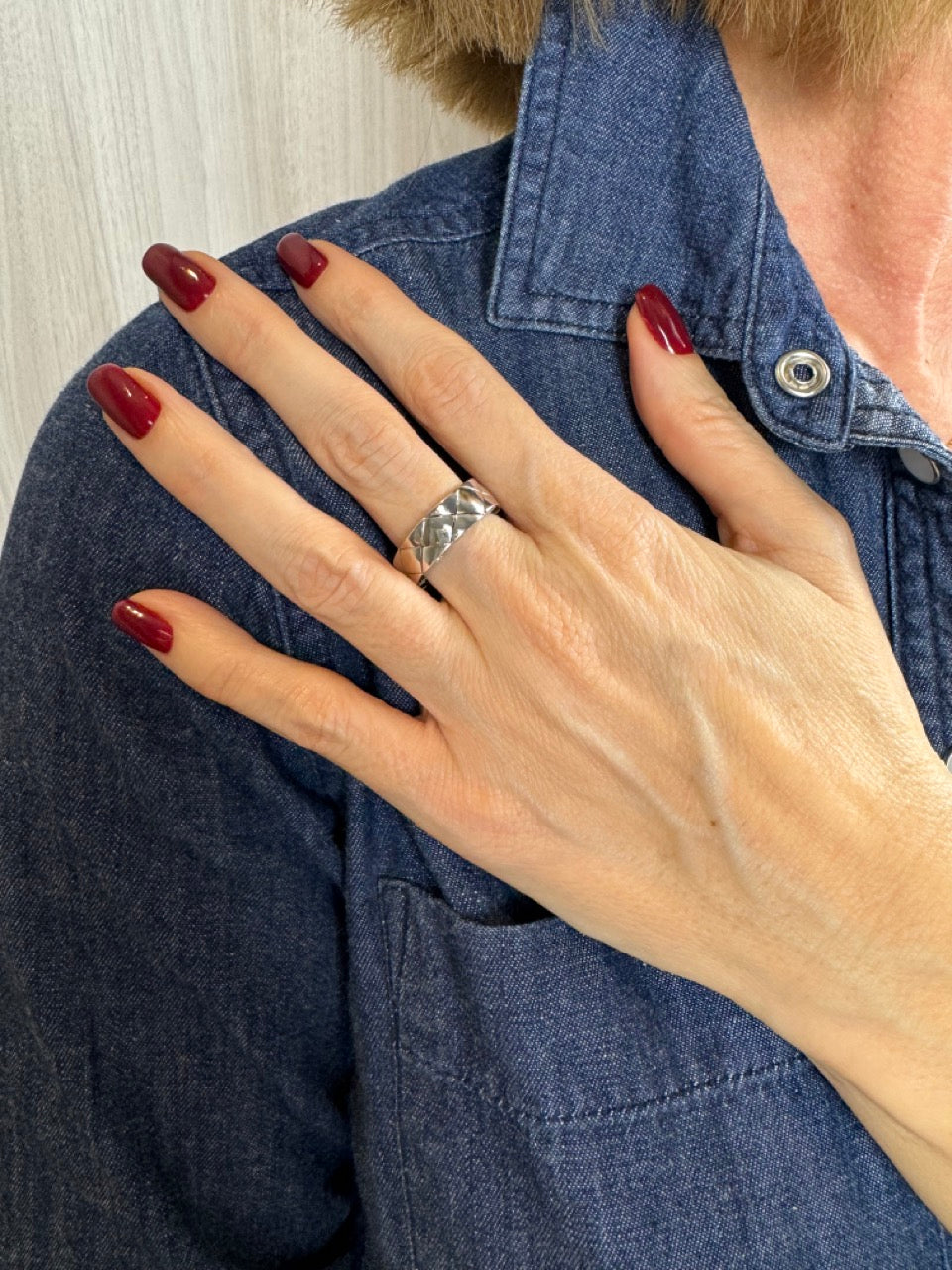 Chanel, Bague "Matelassée" Or Blanc