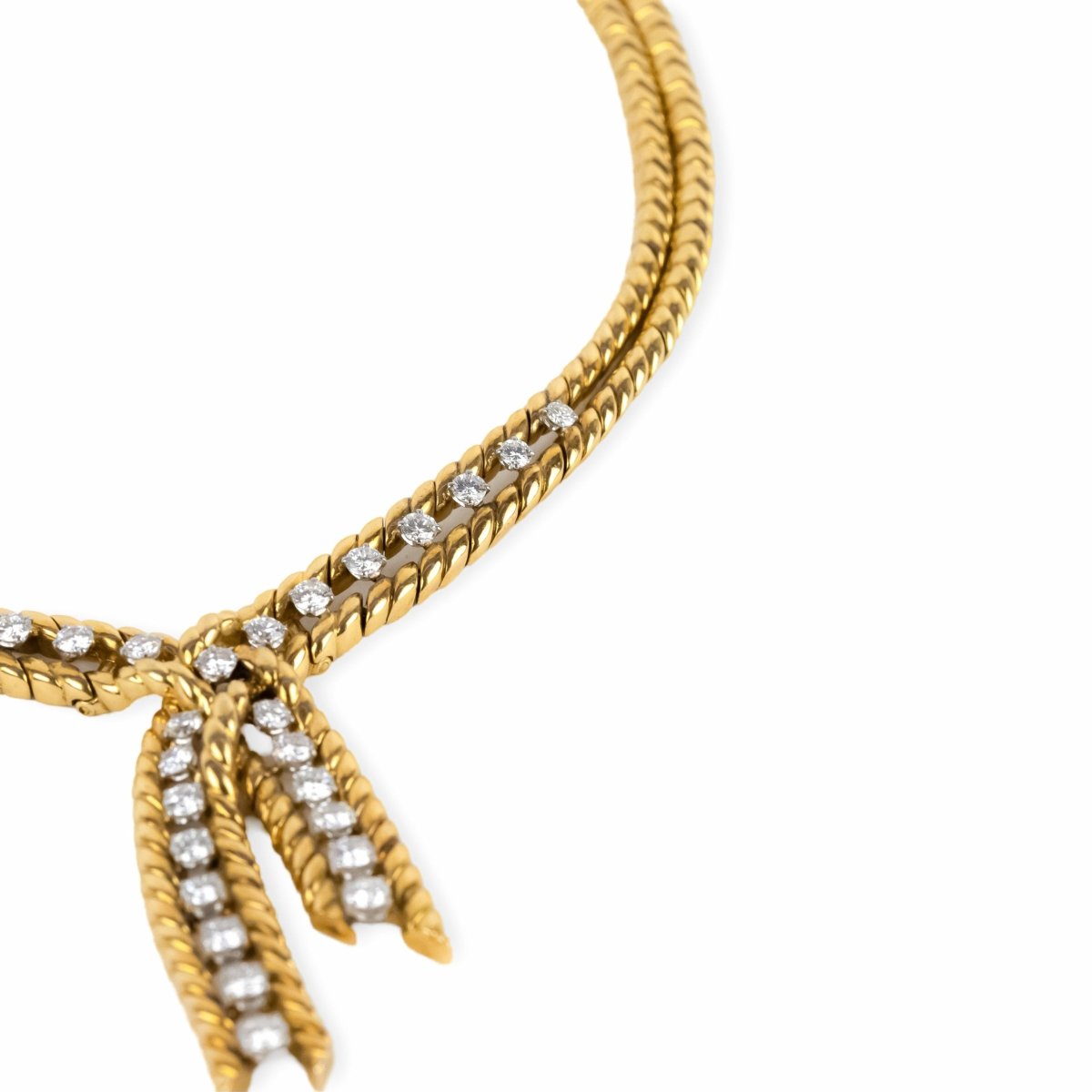 Collier Négligé BOUCHERON Vintage Or jaune Diamants - Maison Eloe