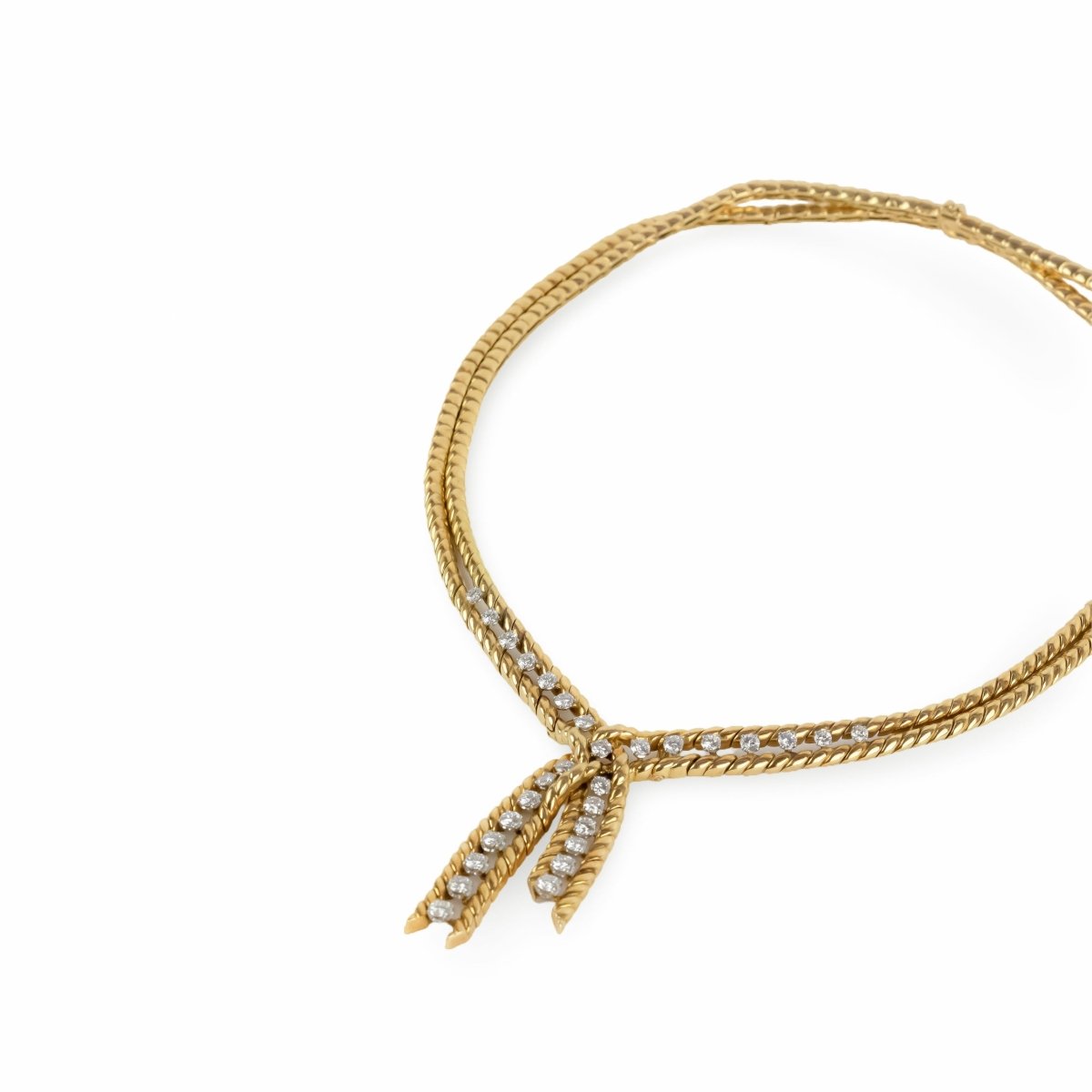 Collier Négligé BOUCHERON Vintage Or jaune Diamants - Maison Eloe