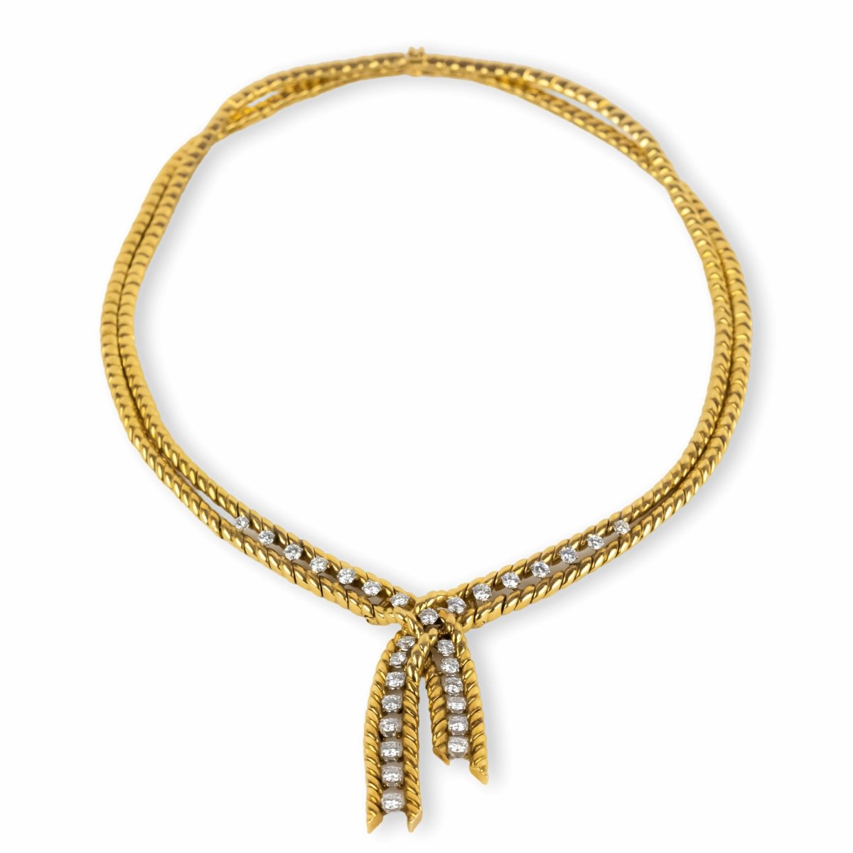 Collier Négligé BOUCHERON Vintage Or jaune Diamants - Maison Eloe