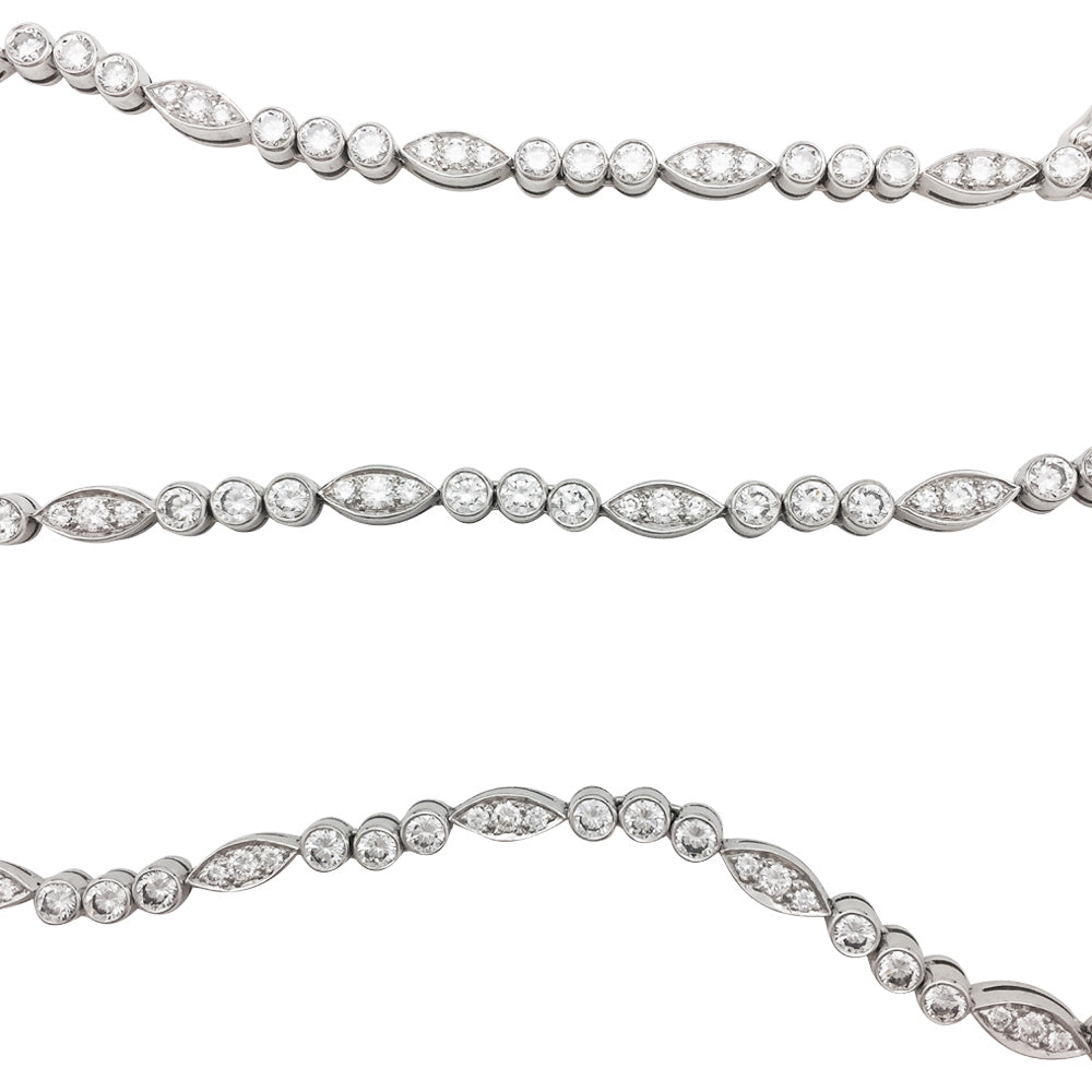 Cartier "Dentelle" necklace in platinum, white gold and diamonds.
