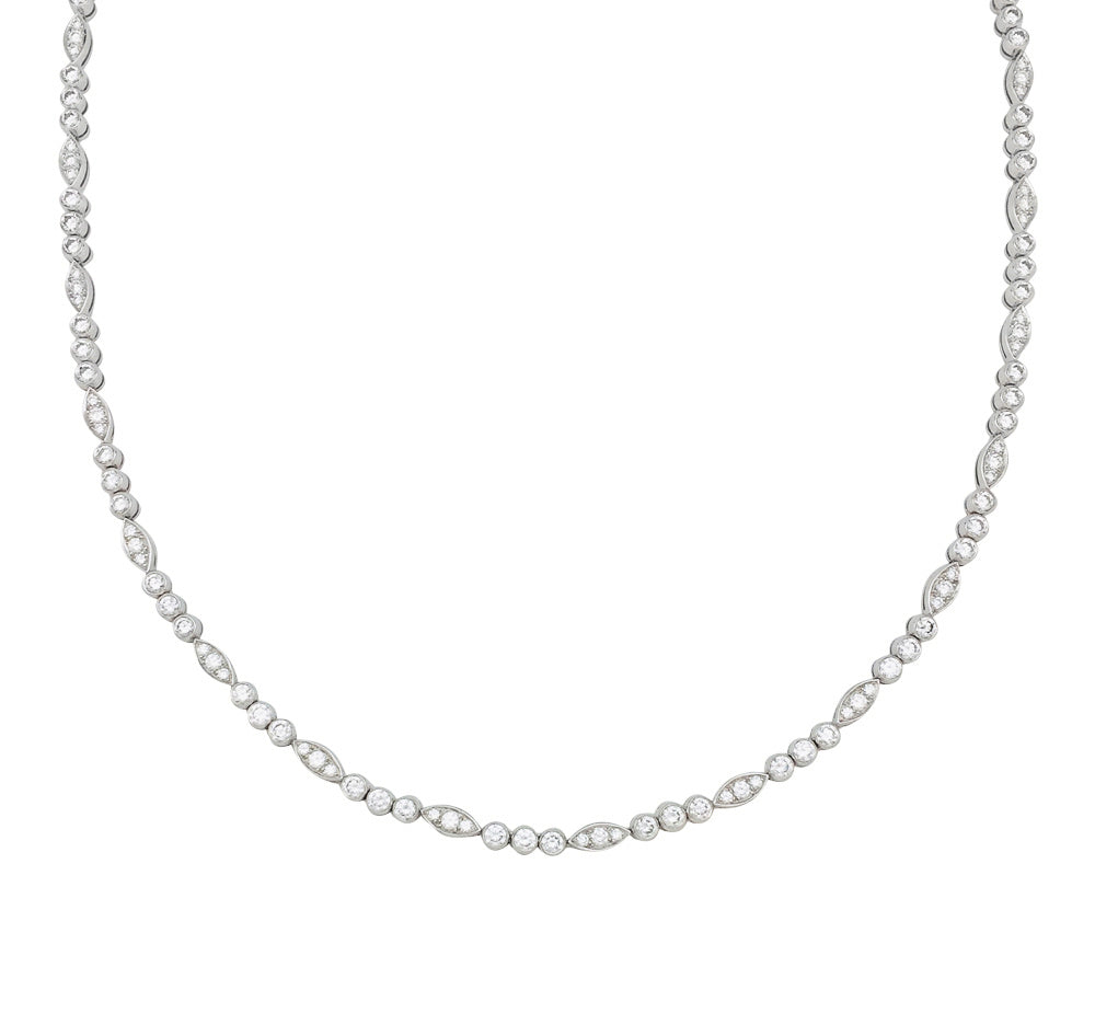 Cartier "Dentelle" necklace in platinum, white gold and diamonds.