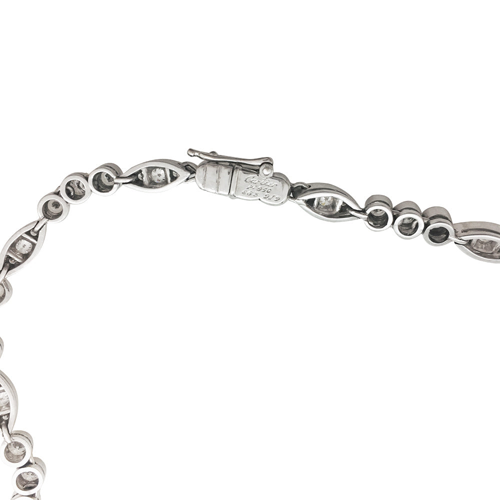 Cartier "Dentelle" necklace in platinum, white gold and diamonds.