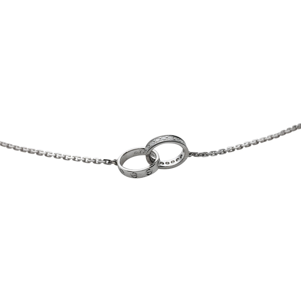 Cartier "Love" necklace, in white gold, diamonds.