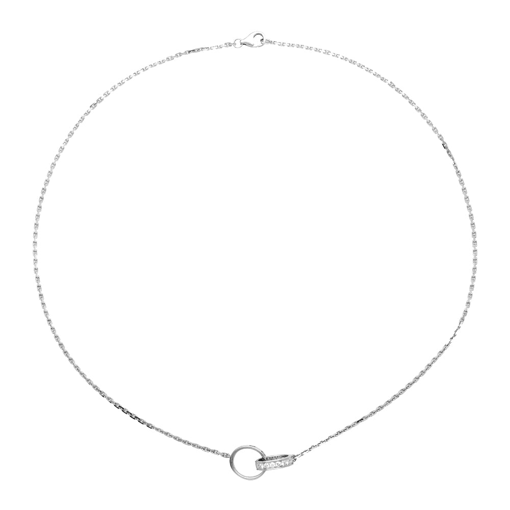 Cartier "Love" necklace, in white gold, diamonds.