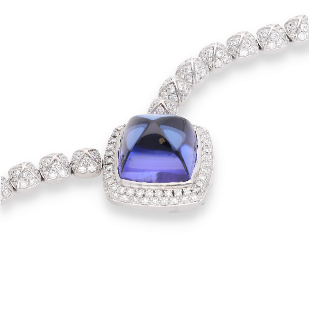 FRED "Sugar Loaf" necklace in white gold, tanzanite and diamonds.