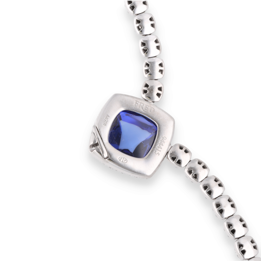 FRED "Sugar Loaf" necklace in white gold, tanzanite and diamonds.