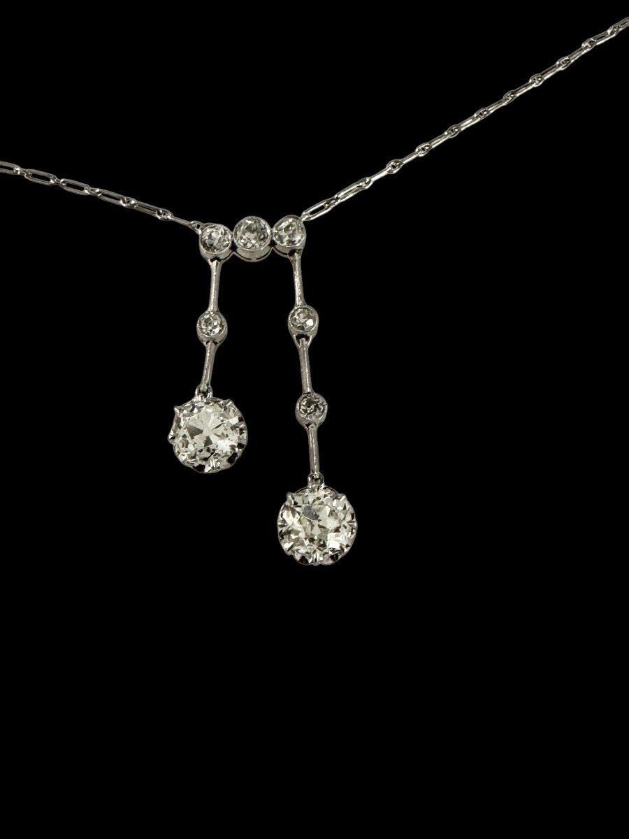 Collier "Négligé" époque Art Déco Platine, Diamants, Or - Maison Eloe