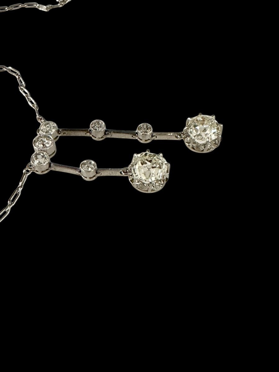 Collier "Négligé" époque Art Déco Platine, Diamants, Or - Maison Eloe