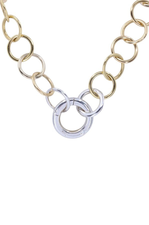 Pomellato "Luciole" three-tone gold and diamond necklace