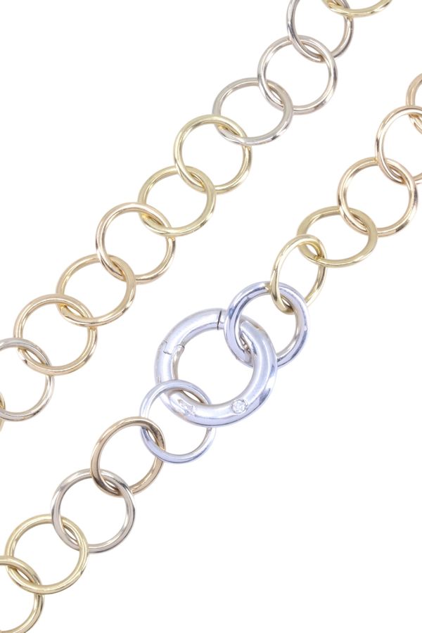 Pomellato "Luciole" three-tone gold and diamond necklace