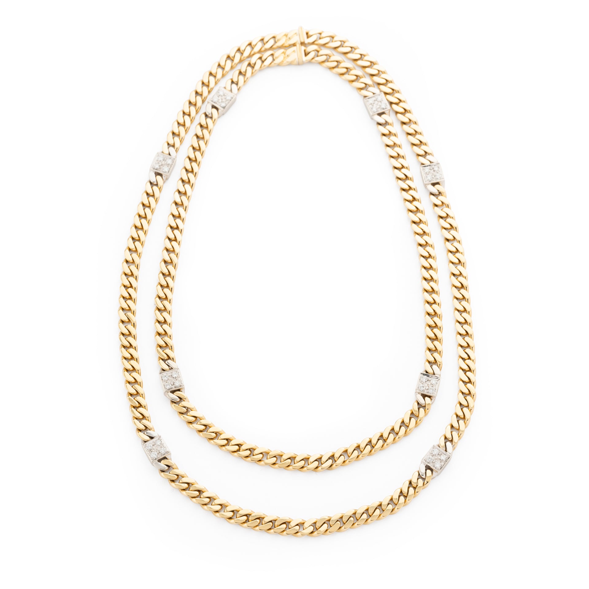 Pomellato gold and diamond sautoir necklace