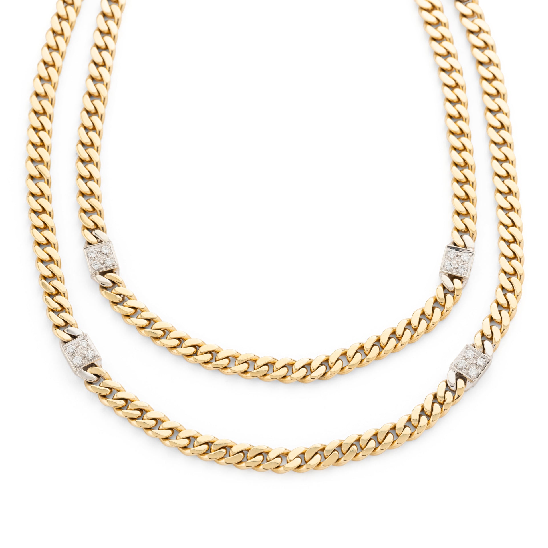 Pomellato gold and diamond sautoir necklace