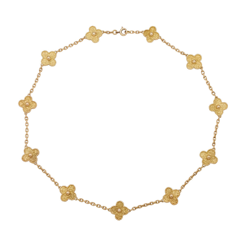 Collier Van Cleef & Arpels, "Vintage Alhambra", or jaune.