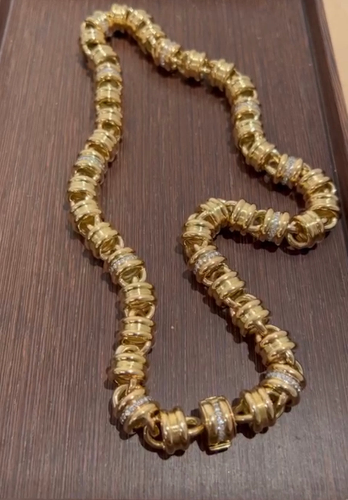 Collier vintage or et diamants par Georges Lenfant signé Paloma Picasso et signé Tiffany