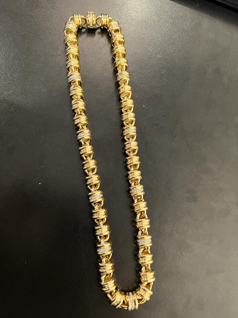 Collier vintage or et diamants par Georges Lenfant signé Paloma Picasso et signé Tiffany