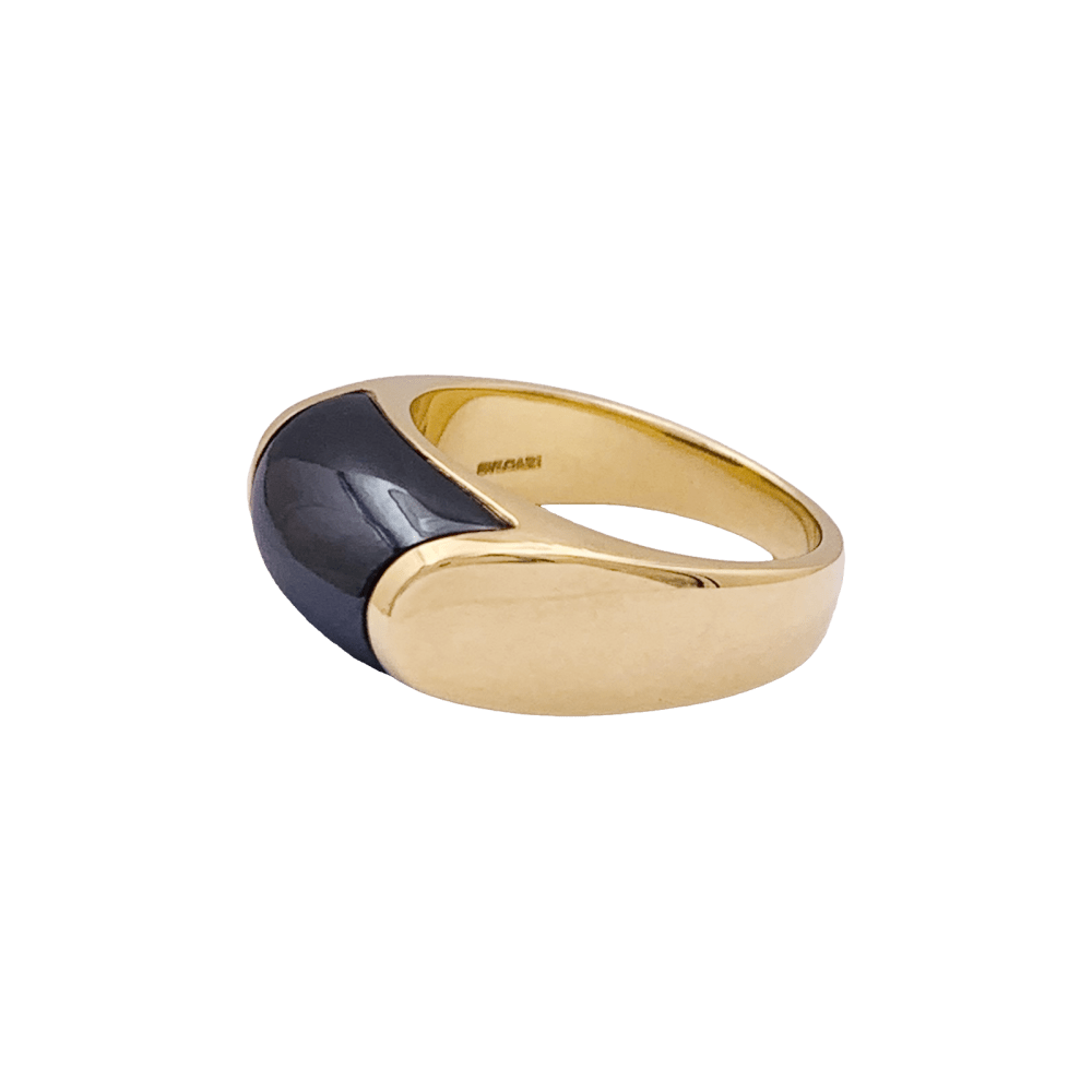 Bague Bulgari, "Tronchetto", or jaune et hématite.
