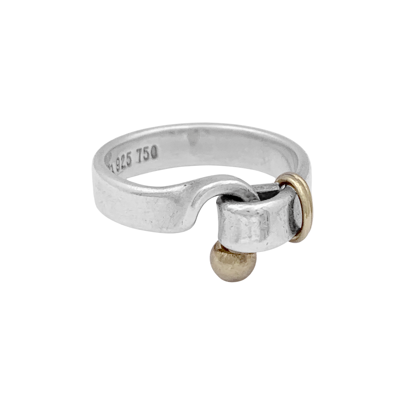 Bague Tiffany & Co., or jaune, argent.