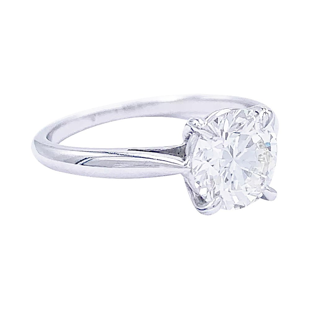 Bague solitaire en or blanc, diamant 1,36 carat. - Maison Eloe