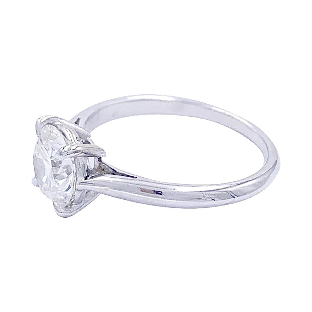 Bague solitaire en or blanc, diamant 1,36 carat. - Maison Eloe