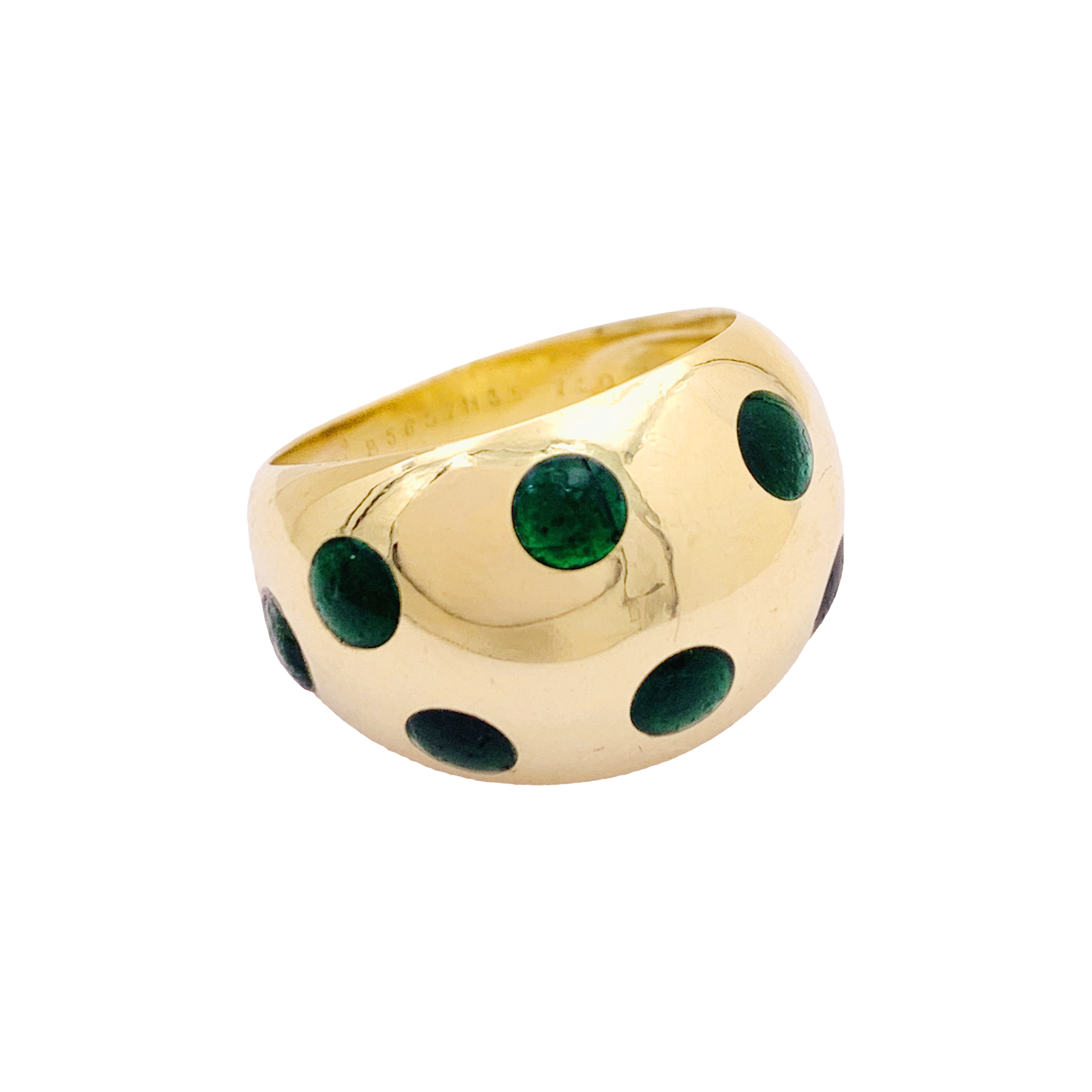 Bague vintage Van Cleef & Arpels, or jaune, laque.