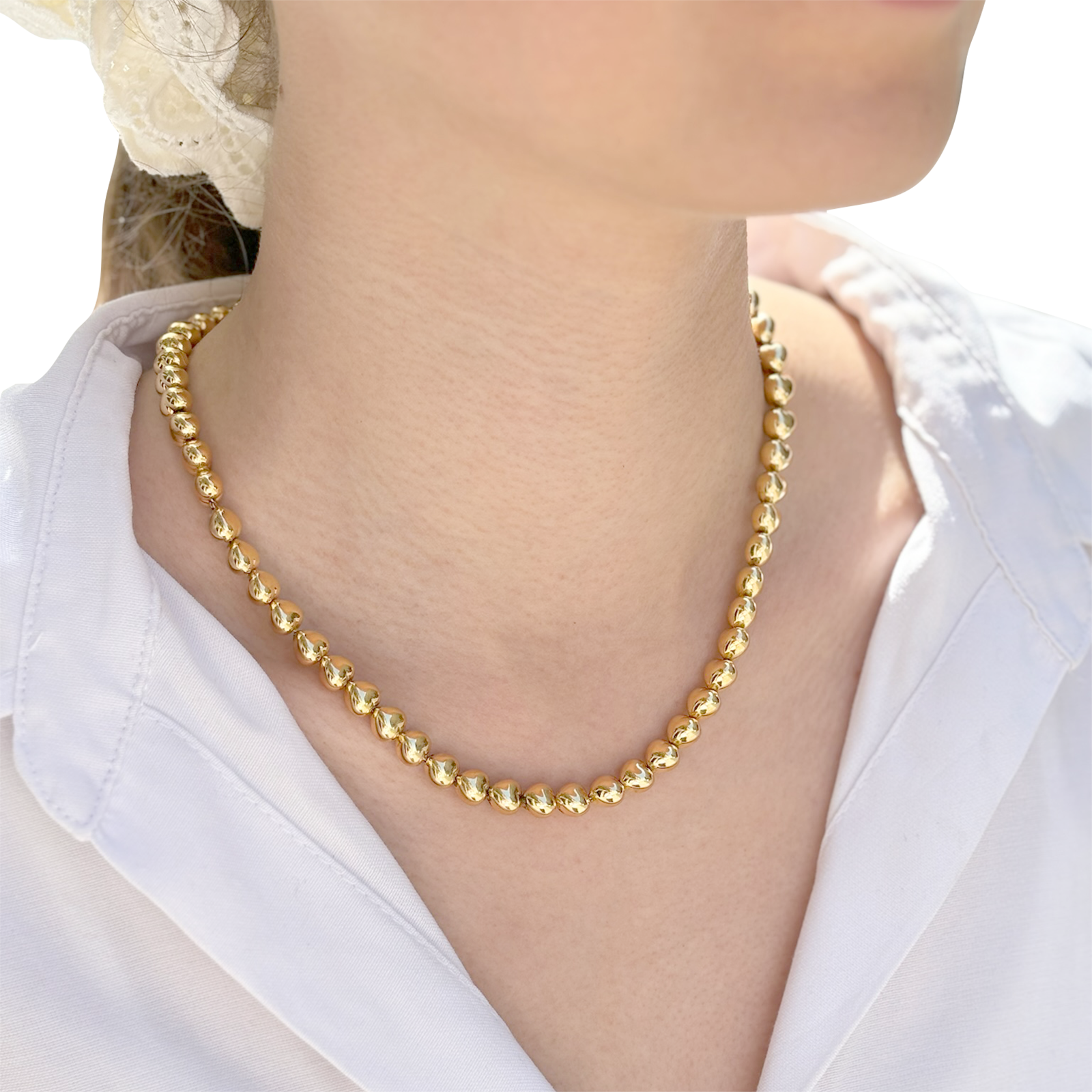 Collier « Cœurs » or jaune.
