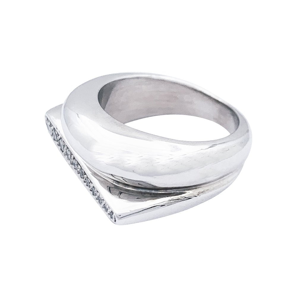 Bague Fred, "Success", en or blanc et diamants. - Maison Eloe