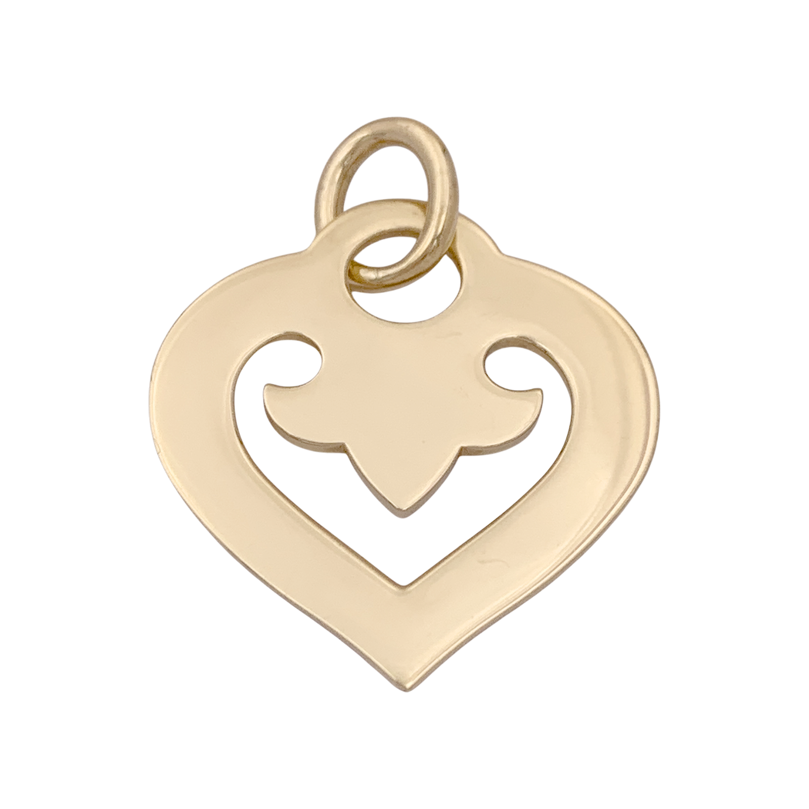 Pendentif O.J.Perrin, "Coeur Légendes", or jaune.