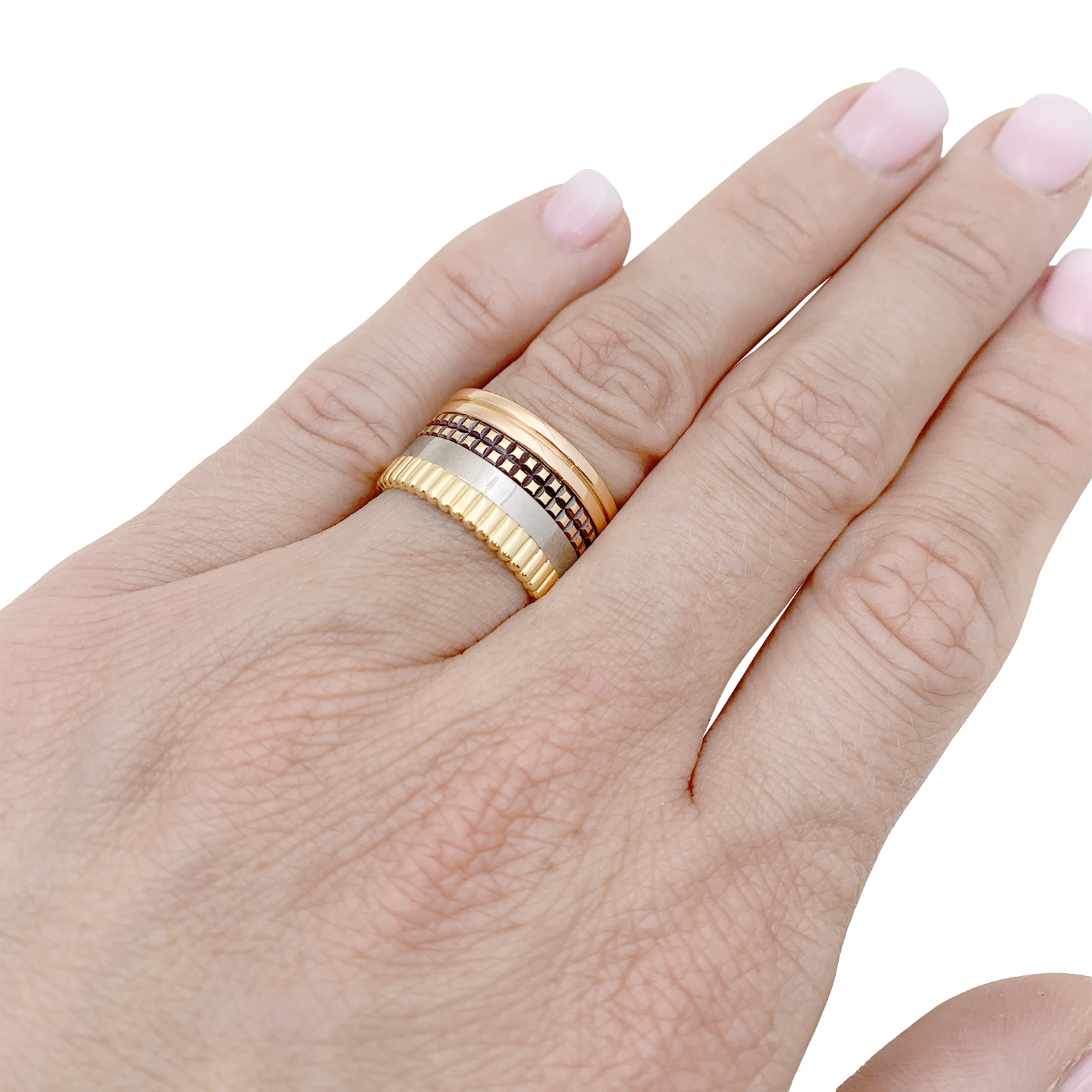 Bague Boucheron "Quatre Classique Large" trois ors.