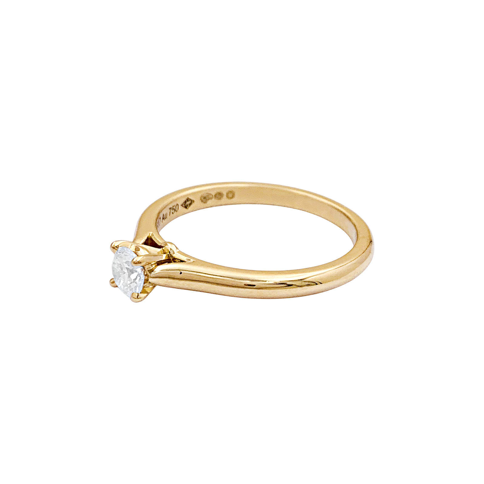 Solitaire Cartier,"1895", or jaune, diamant.