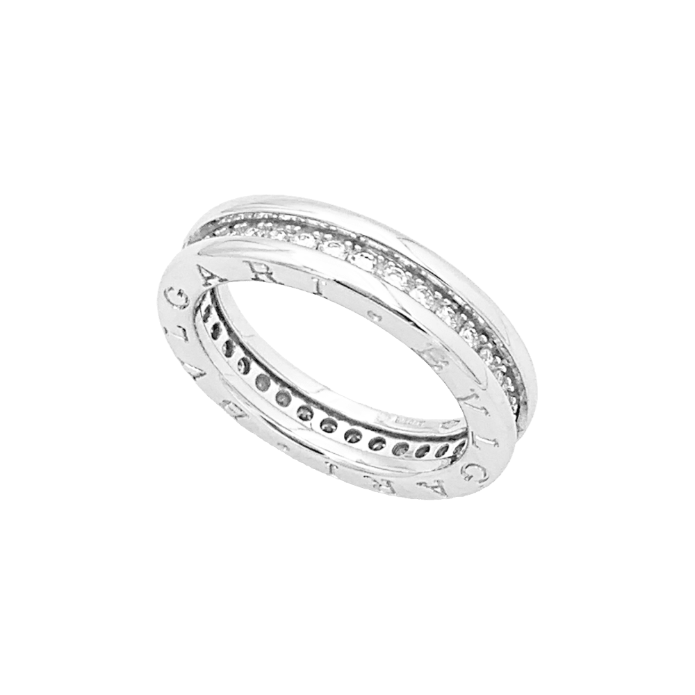 Bague Bulgari, "Alliance B.Zero1", or blanc et diamants.