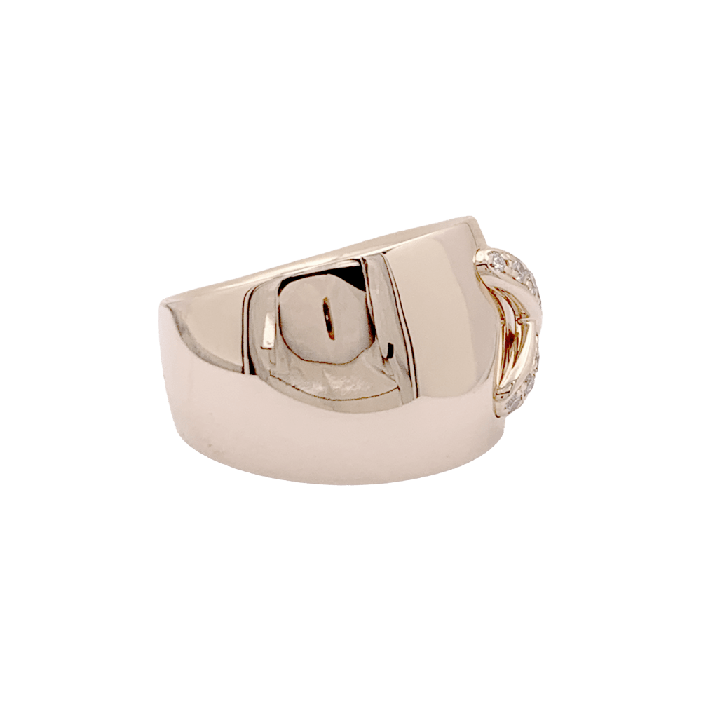 Bague Chaumet, "Liens" grand modèle, or rose, diamants.