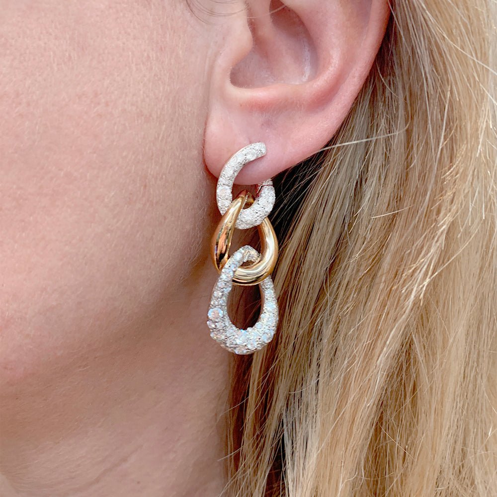 Boucles d'oreilles Pomellato, "Tango", en or rose et diamants. - Maison Eloe