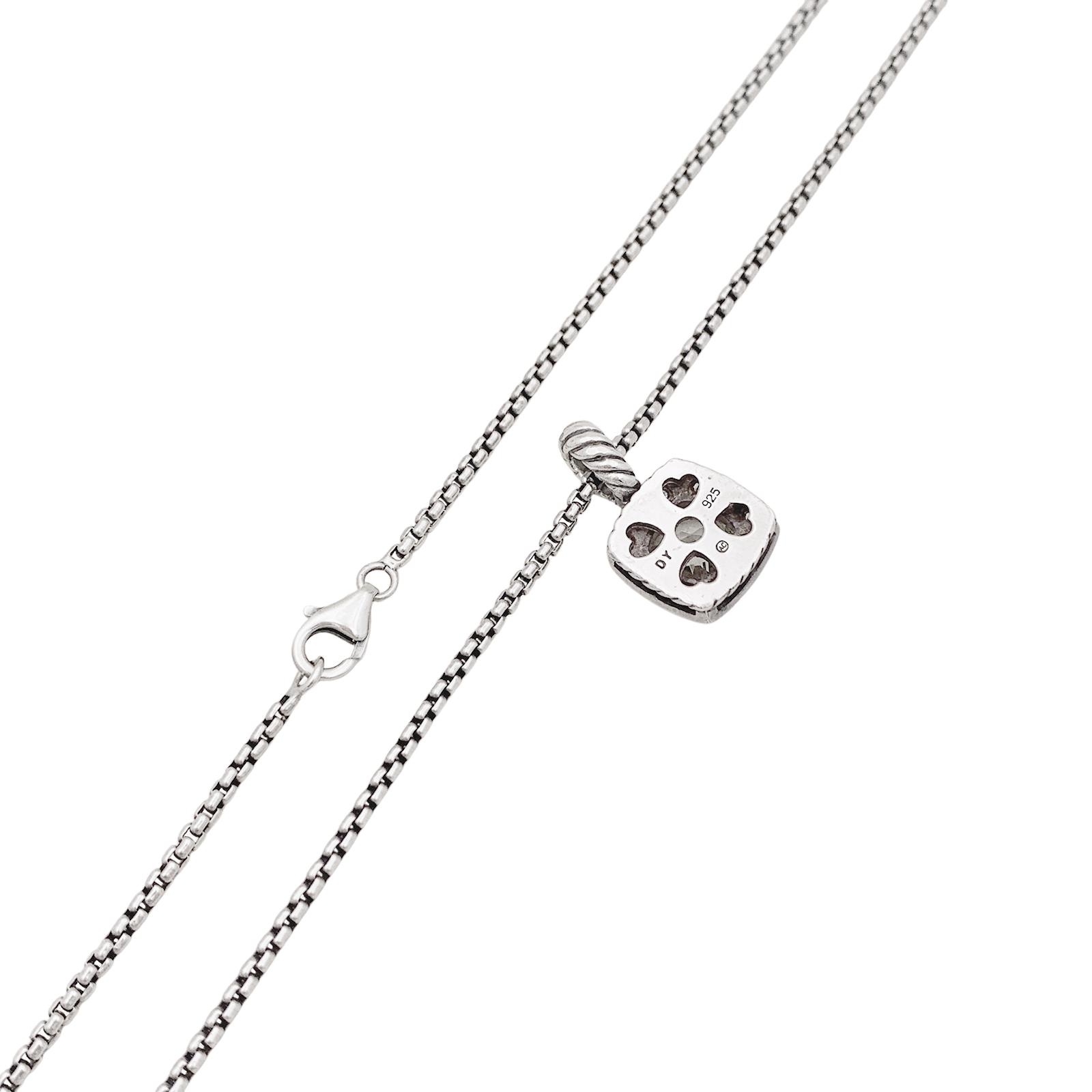 Collier David Yurman, "Petite Albion", argent, topaze blanche, diamants.