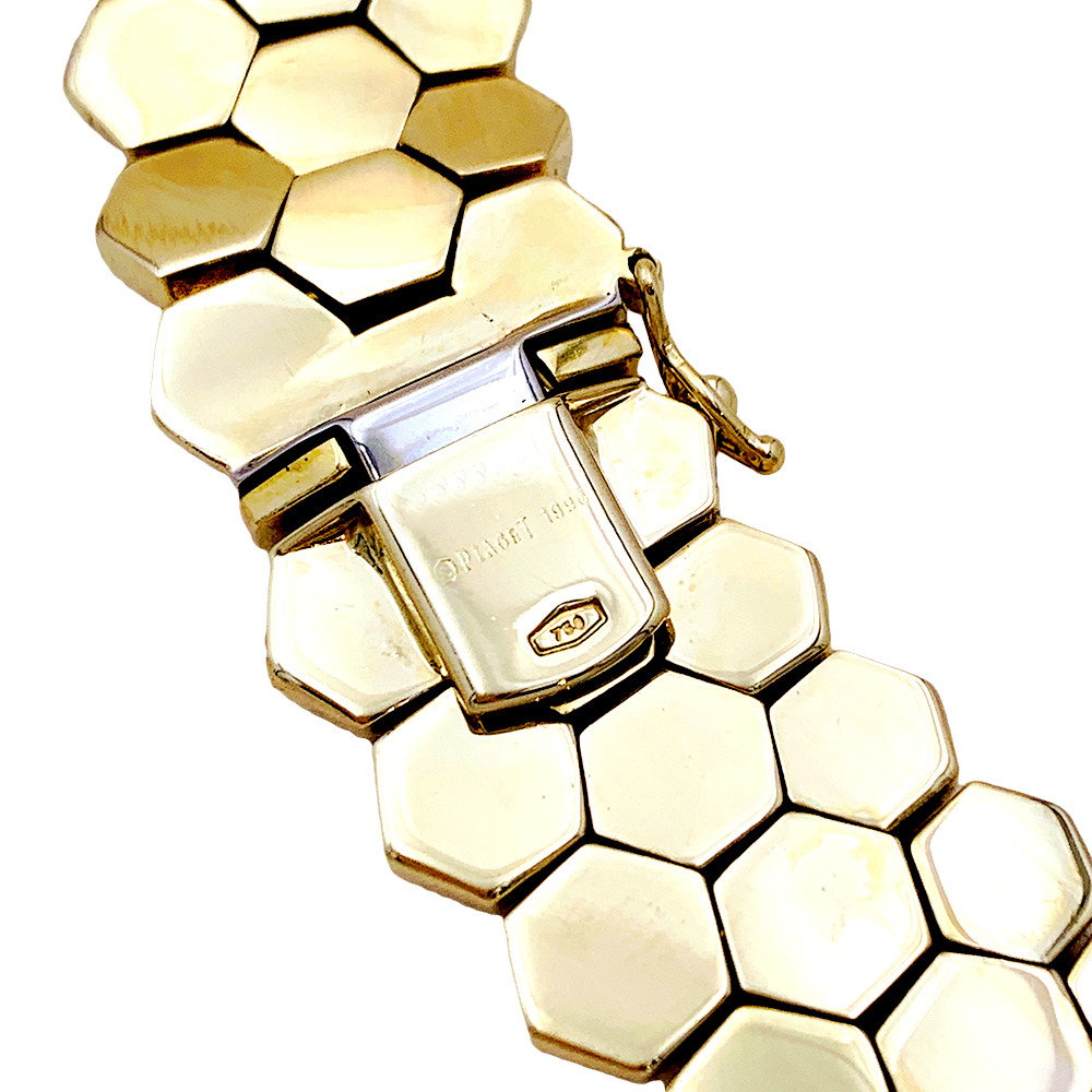 Collier Piaget "Glancy" or jaune, diamants.