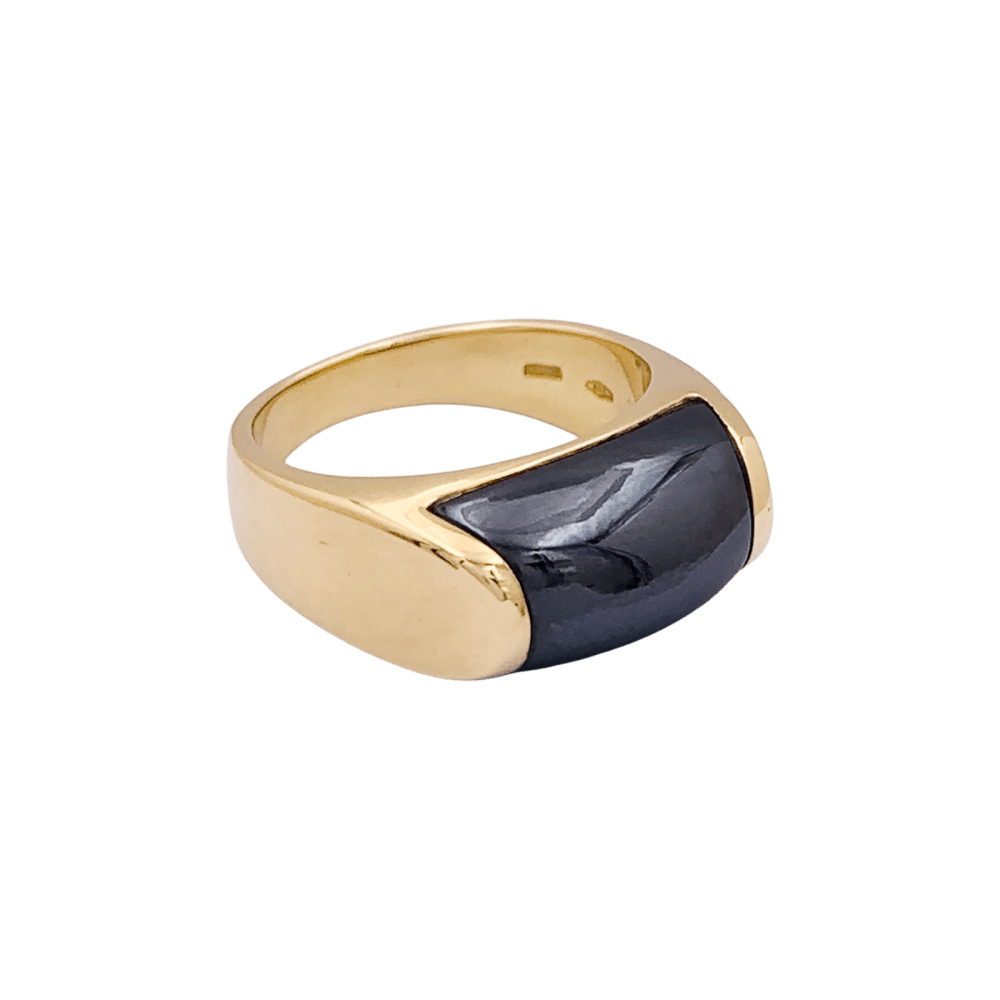 Bague Bulgari, "Tronchetto", or jaune et hématite.