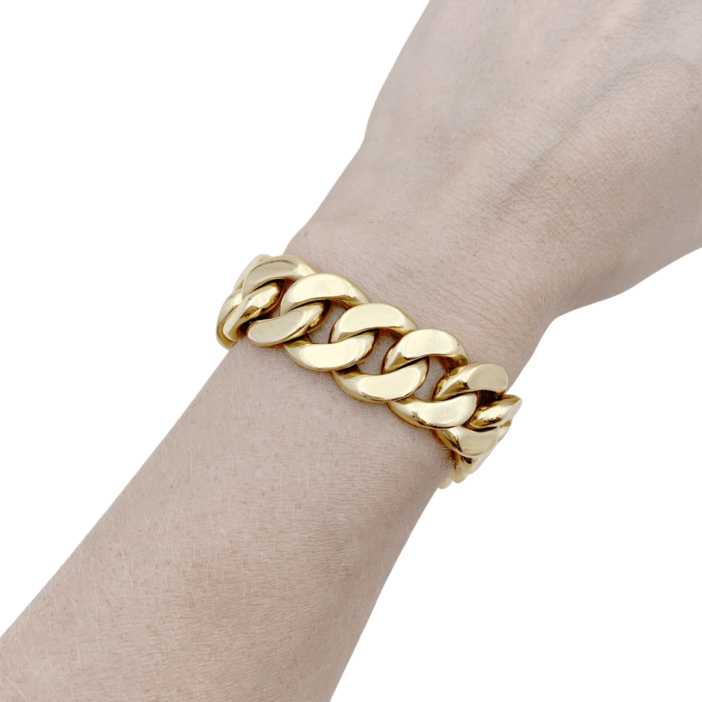 Bracelet vintage gourmette en or rose. - Maison Eloe