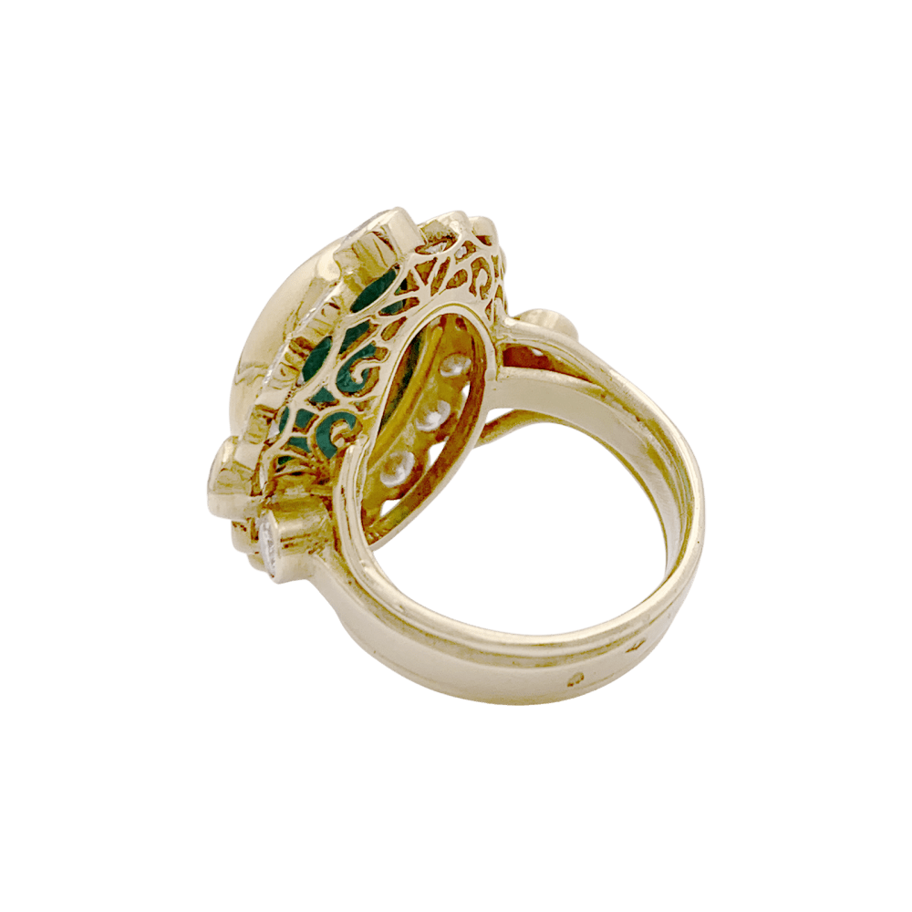 Bague or jaune, émeraude et diamants. - Maison Eloe