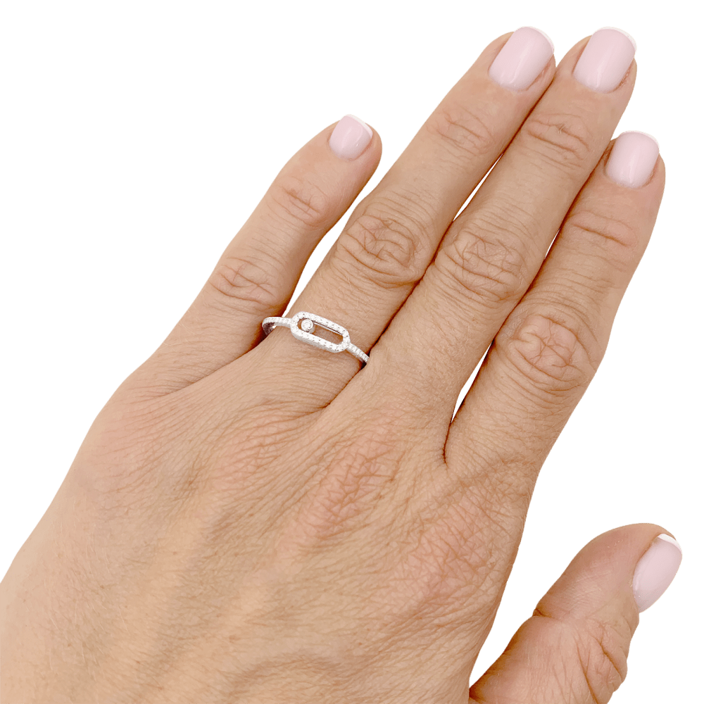 Bague Messika, "Move Uno Pavé", or blanc et diamants.