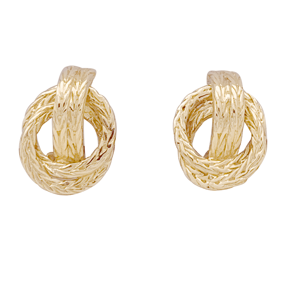 Boucles d'oreilles Hermès "Noeud marin" en or jaune. 1970 - Maison Eloe