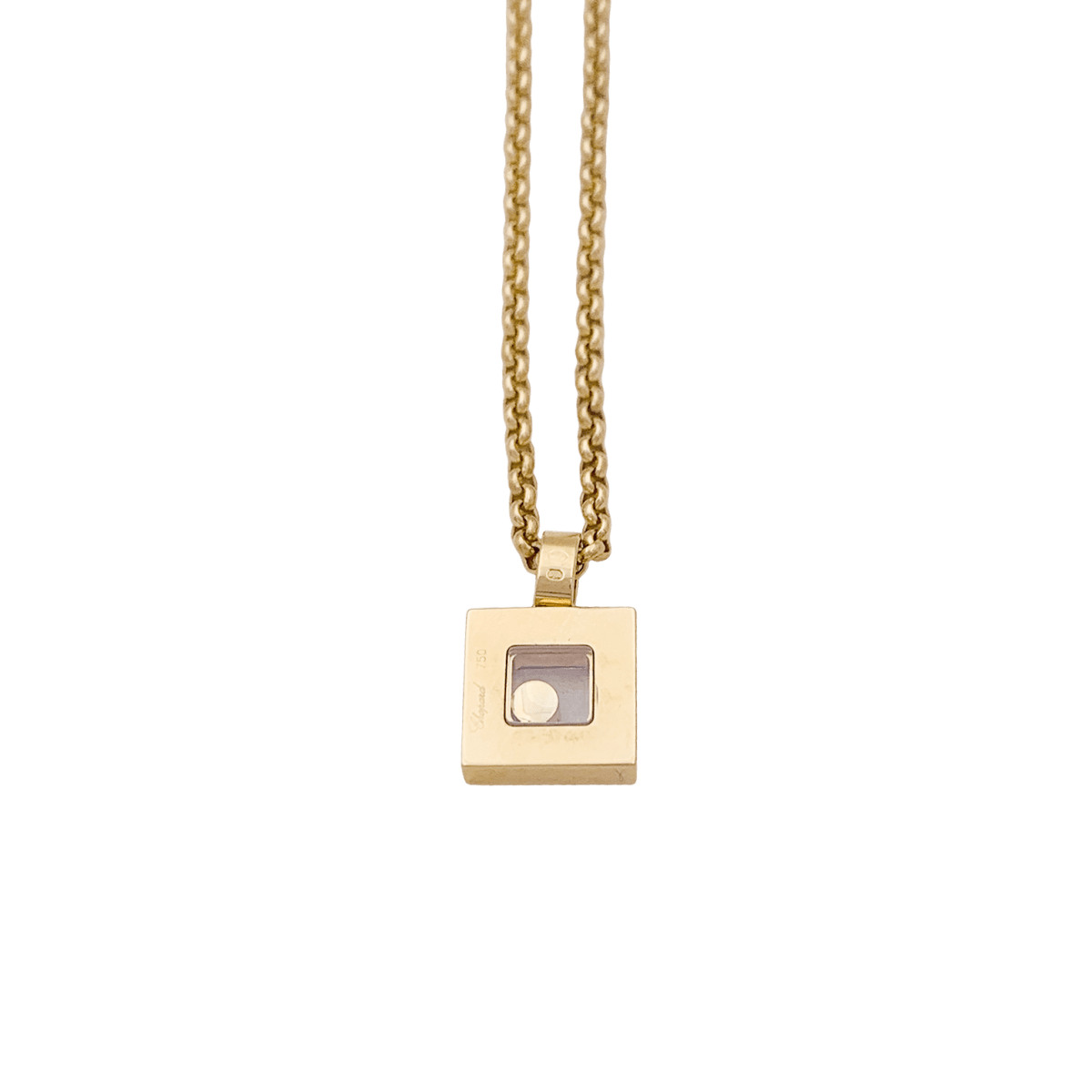 Collier Chopard, "Happy Square Diamond", or jaune, diamant. - Maison Eloe