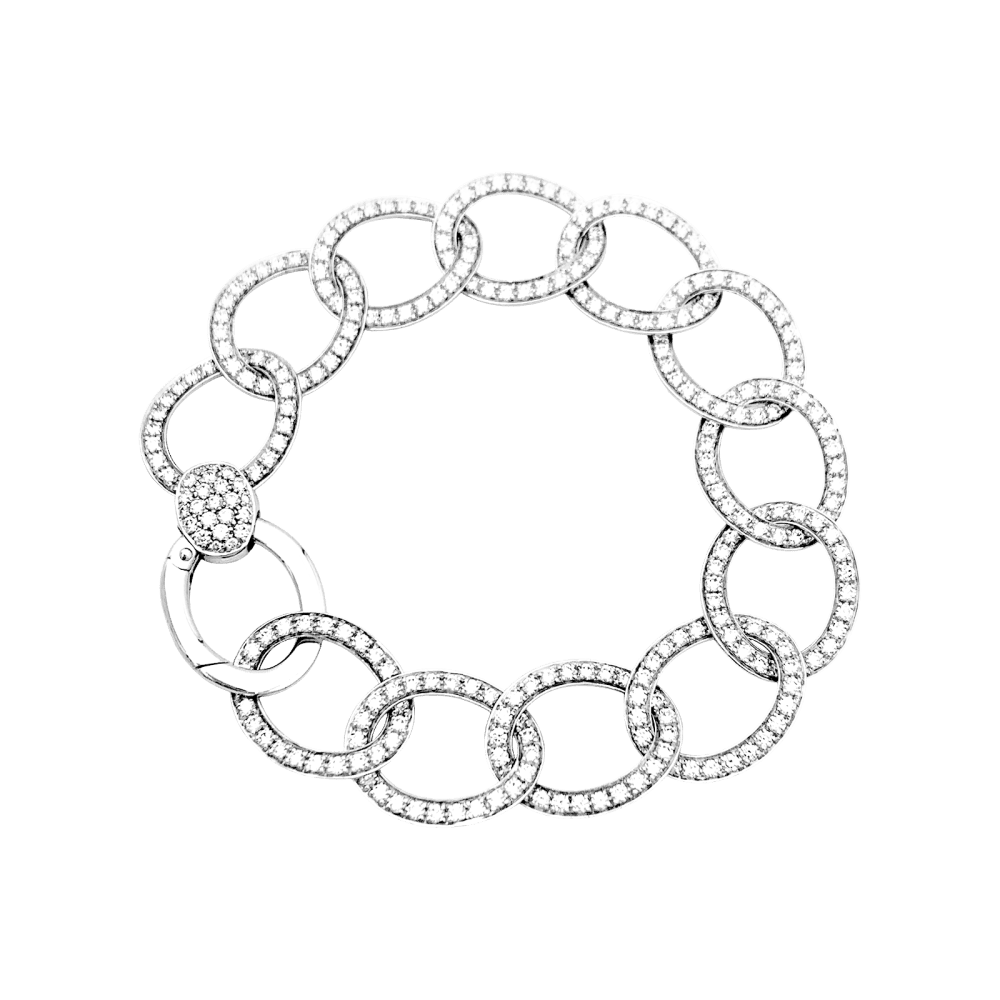 Bracelet Pomellato, "Brera", or blanc et diamants. - Maison Eloe