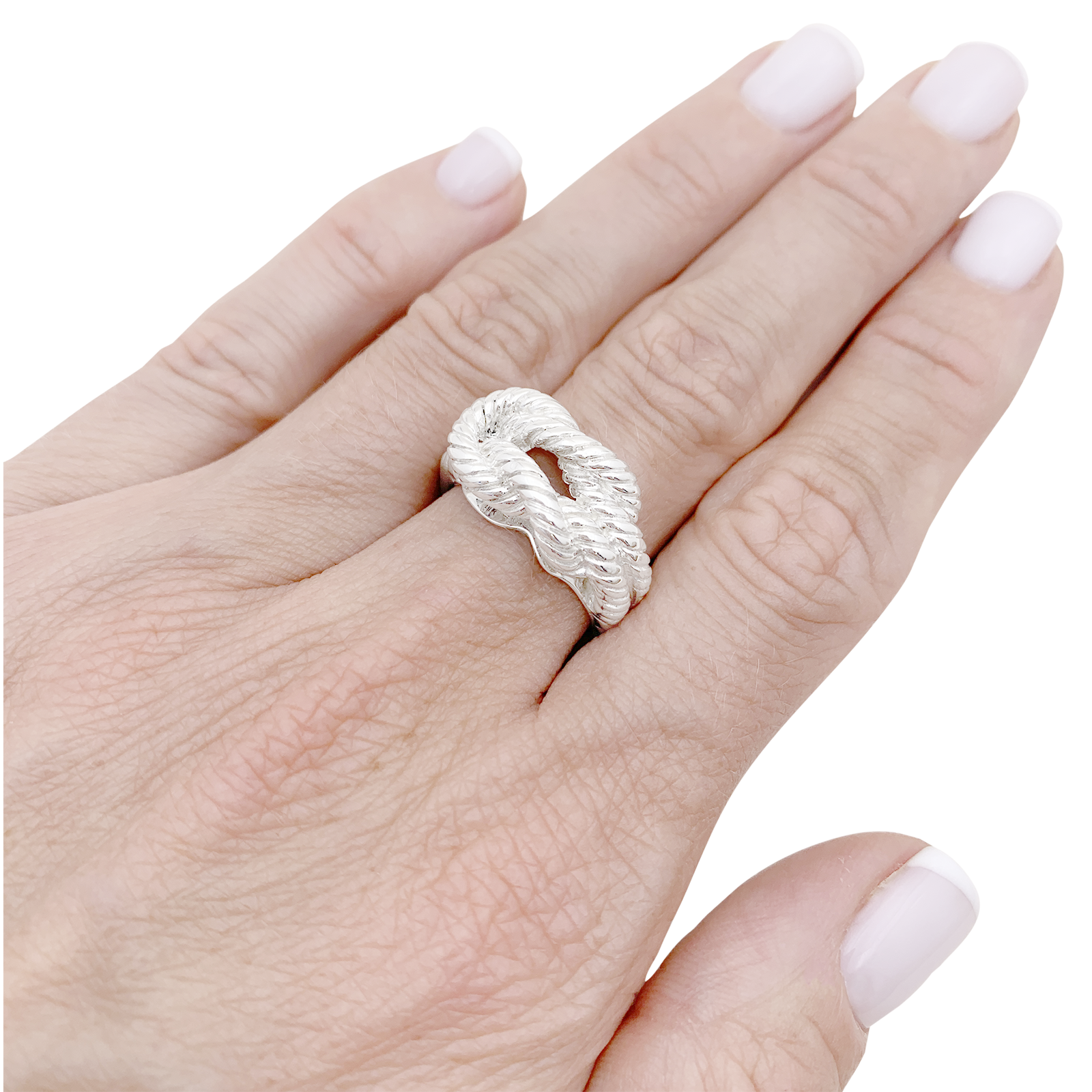 Bague HERMÈS, "Audierne" en argent.