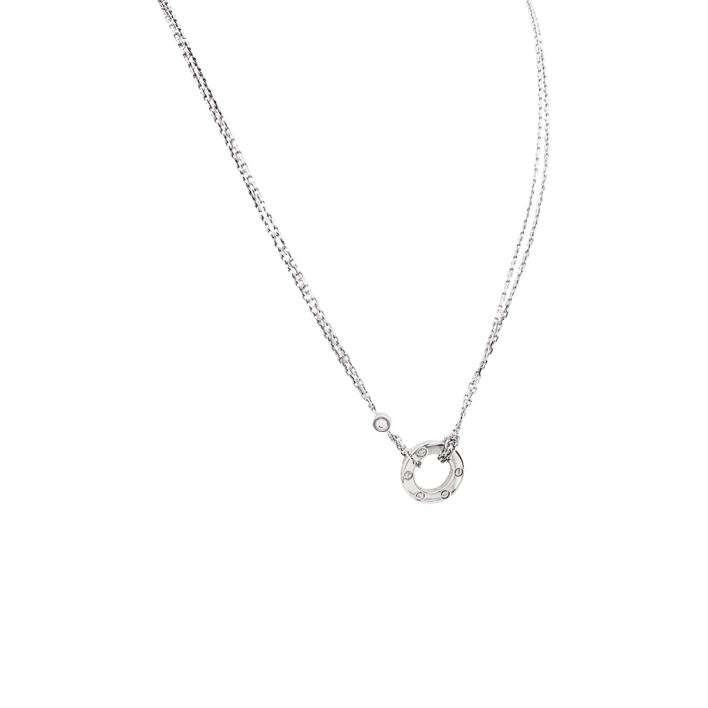 Collier Cartier, « Love», or blanc, diamants.
